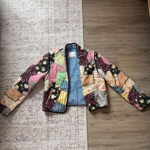 Anthropologie Multicolor Floral Patchwork Jacket